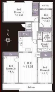 エストラーセ長池【5階】の間取り