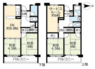 UR豊成【3階】の間取り