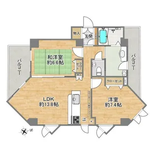 リヴェルテ湘南【2階】の間取り
