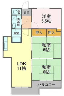 グランディール平和【2階】の間取り