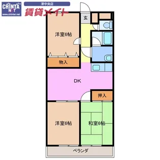 アワヤパレス【2階】の間取り