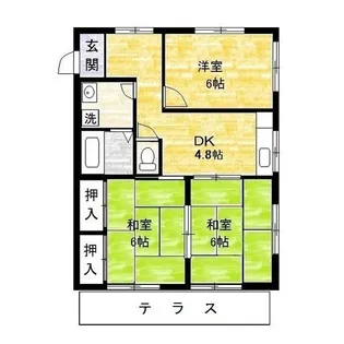レアールコーポアキタII【1階】の間取り