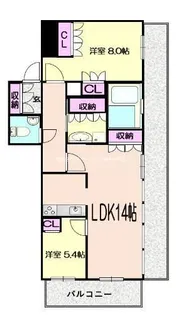 MJR熊本ザ・タワー【8階】の間取り