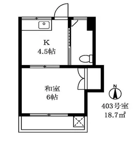 北川ハイツ【4階】の間取り