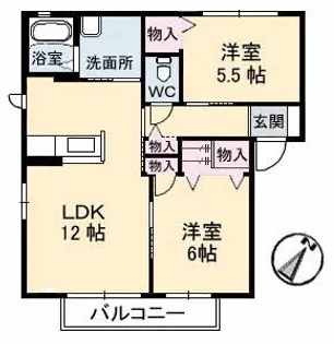 ジェネス八木 A棟【1階】の間取り