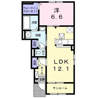 1LDKの間取り画像