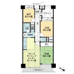 広島県広島市東区山根町【マンション】の間取り