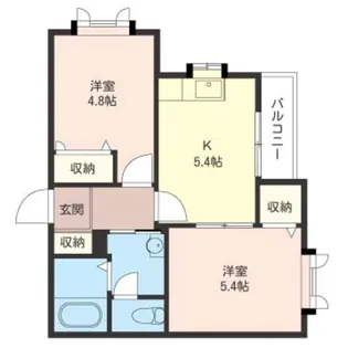シャルムヴィラ中田西【2階】の間取り