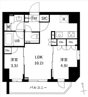 ES-Grande御徒町【9階】の間取り