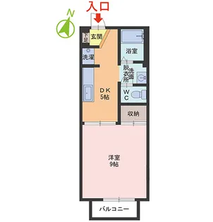 グリーンロードナカガイチB棟【1階】の間取り