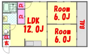 広島県広島市西区南観音町【マンション】の間取り