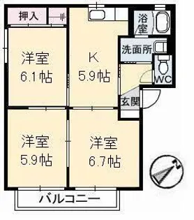 グレース曙 E棟【2階】の間取り