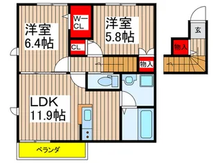 グリーンテラスA.【2階】の間取り