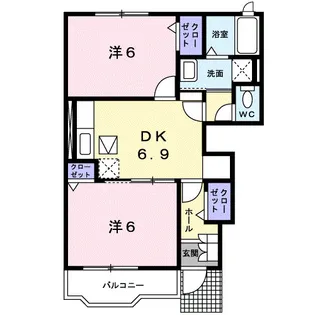 サンライズ幸【1階】の間取り