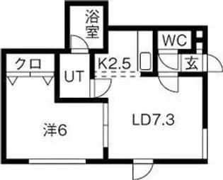 グランサーガ琴似【3階】の間取り