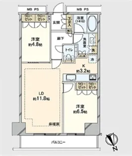 ザ・パークハウス新宿タワー【2階】の間取り