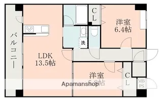 ロザリアンアベニュー南熊本【10階】の間取り