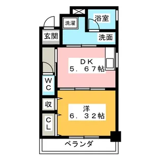 クリア壱番館【6階】の間取り