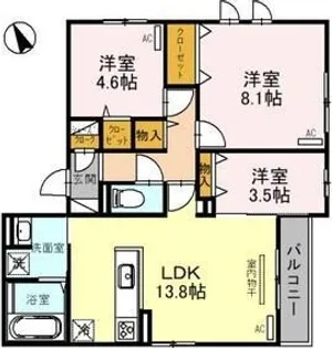 Esperanza万代東【3階】の間取り