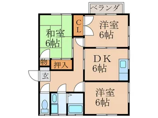 オ-ルドビレッジB棟【1階】の間取り