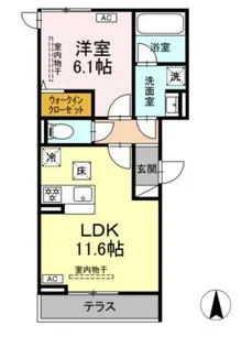 ブリューエン河原口【1階】の間取り
