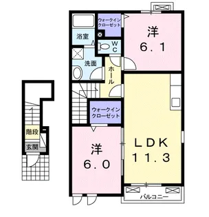カーサ フェリーチェ【2階】の間取り