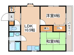 サンライズ西川【2階】の間取り
