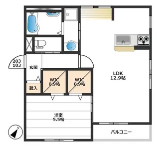 ボン シャンス【2階】の間取り