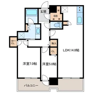 プレミストタワーズ札幌苗穂 AQUAGATE アクアゲート【22階】の間取り