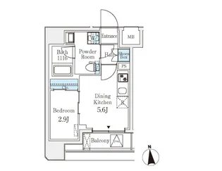 クラリティア文京湯島【5階】の間取り