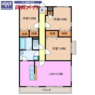 ソレイユ3【2階】の間取り
