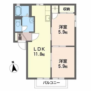 クレール【2階】の間取り
