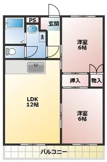 スリーベルハイツ B棟【2階】の間取り