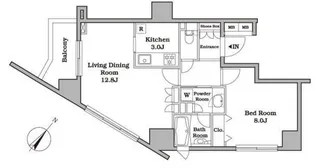 レジディアタワー中目黒【11階】の間取り