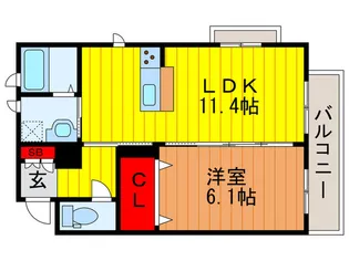 シャーメゾン高宮II【2階】の間取り
