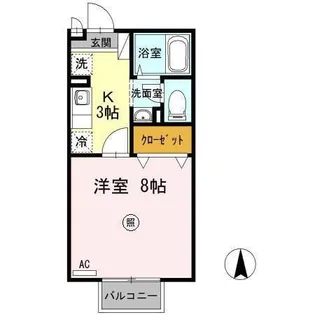 コーポラス羽屋A【1階】の間取り