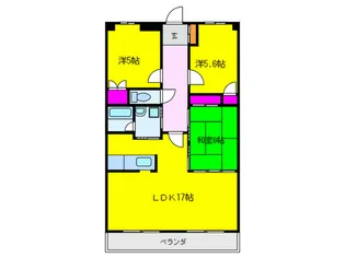 AXISフロ-ラハイツ泉佐野II【2階】の間取り