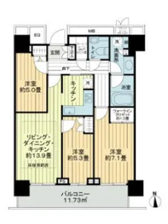 ザ・パークハウス晴海タワーズクロノレジデンス【21階】の間取り