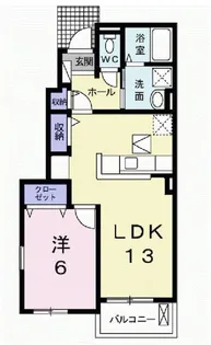 ニューエクレール【1階】の間取り