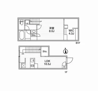 ルクレ自由が丘【1階】の間取り