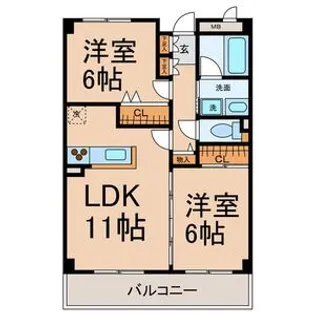 レジデンス渡辺【2階】の間取り