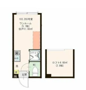 ハーモニーテラス双葉町【2階】の間取り