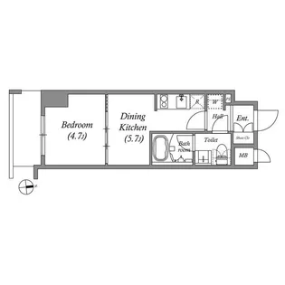 クオリタス浅草橋【6階】の間取り