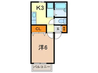 ジェントリ-甲東園【1階】の間取り