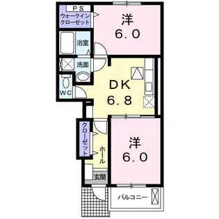 サンローラB【1階】の間取り