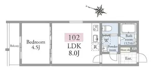 アーベインテラス南千住【1階】の間取り