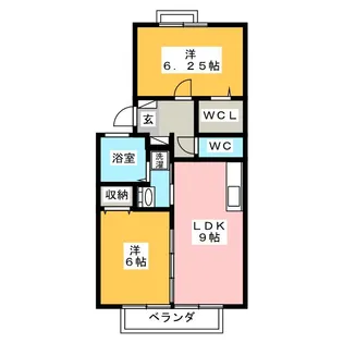 ビューラーアヤB【2階】の間取り