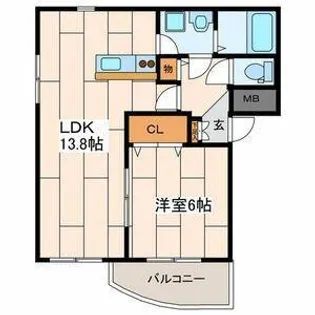 サンライズ【2階】の間取り