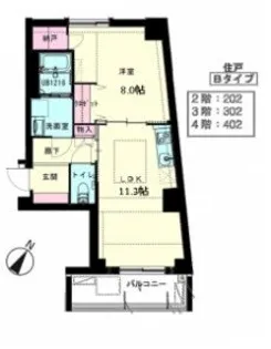 光田参番館【4階】の間取り