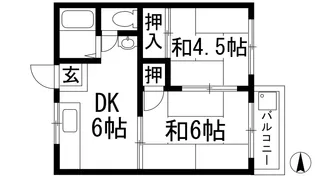 山本東ハイツ【2階】の間取り